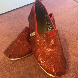 Red Glitter Toms